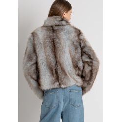 SHORT FAKE FUR COAT SKYMELANGE