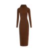 KNITTED LONG DRESS COFFEE