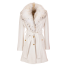 COAT WITH REAL FUR AND BELT CREAM