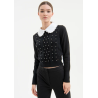 PULL WITH COLLAR BLACKWHITE
